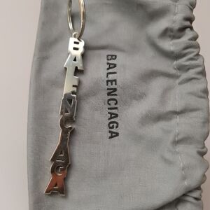Balenciaga Silver Keychain Key Ring